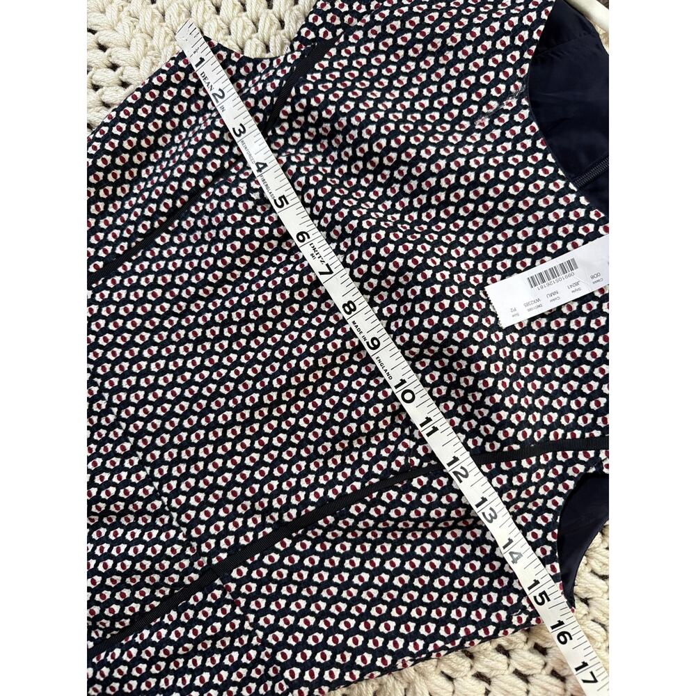 0202 NWT J.Crew Navy Matelasse Cap Sleeve Sheath Dress Size 2 - Picture 6 of 7